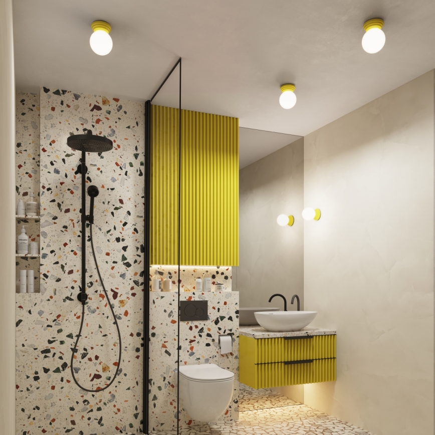 Plafonieră pentru baie ZORI 1xG9/8W/230V Ø 12 cm IP44 galbenă