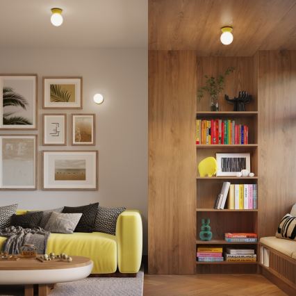 Plafonieră pentru baie ZORI 1xG9/8W/230V Ø 12 cm IP44 galbenă