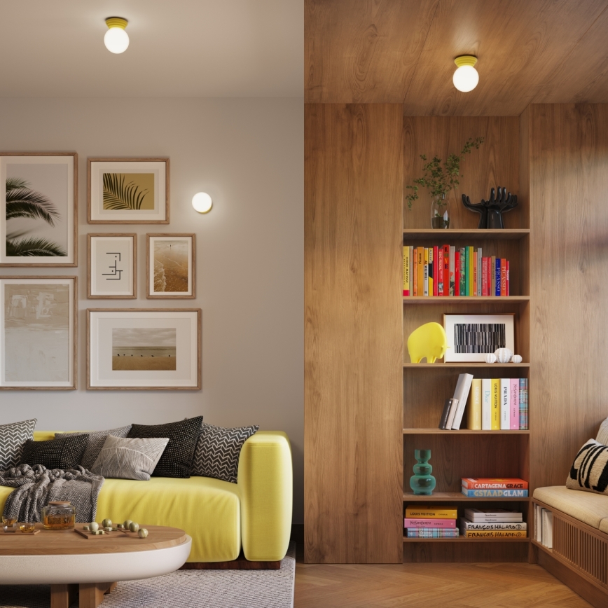 Plafonieră pentru baie ZORI 1xG9/8W/230V Ø 12 cm IP44 galbenă