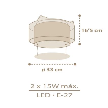 Plafonieră pentru copii BABY CHICK 2xE27/15W/230V Dalber 76876