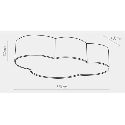 Plafonieră pentru copii CLOUD 4xE27/15W/230V gri