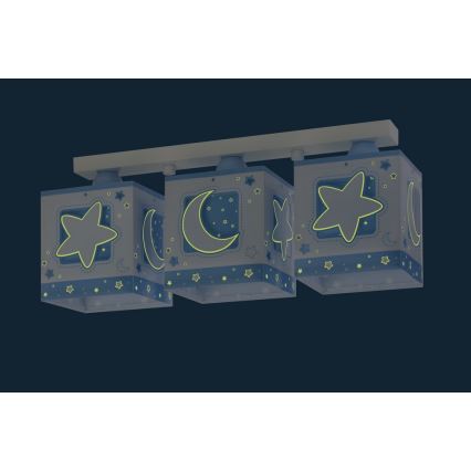 Dalber 63233NT - Plafonieră copii MOONLIGHT 3xE27/60W/230V