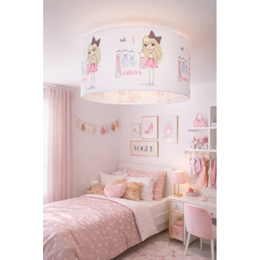 Plafonieră pentru copii GIRLS VIBES 1xE27/60W/230V Ø 40 cm Îmi place moda