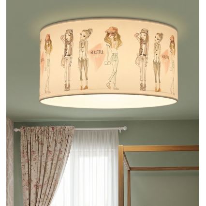 Plafonieră pentru copii GIRLS VIBES 1xE27/60W/230V Ø 40 cm, pentru fete