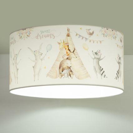 Plafonieră pentru copii KIDS ROOM, 1x E27/60W/230V, Ø 40 cm, design cu animale