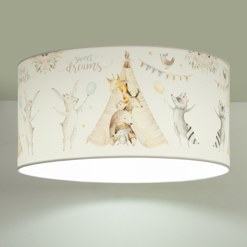 Plafonieră pentru copii KIDS ROOM, 1x E27/60W/230V, Ø 40 cm, design cu animale