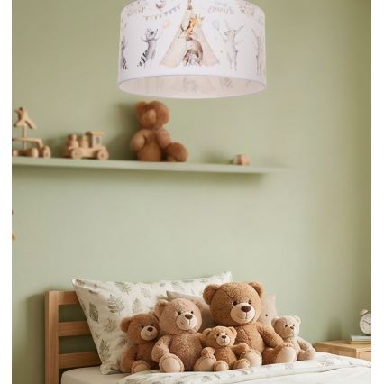 Plafonieră pentru copii KIDS ROOM, 1x E27/60W/230V, Ø 40 cm, design cu animale