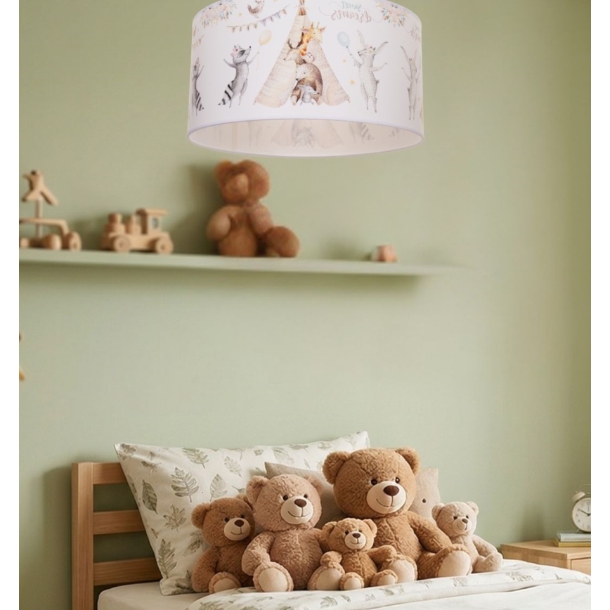 Plafonieră pentru copii KIDS ROOM, 1x E27/60W/230V, Ø 40 cm, design cu animale