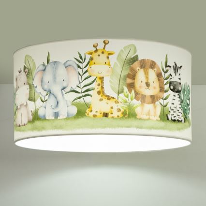 Plafonieră pentru copii KIDS ROOM 1xE27/60W/230V Ø 40 cm junglă