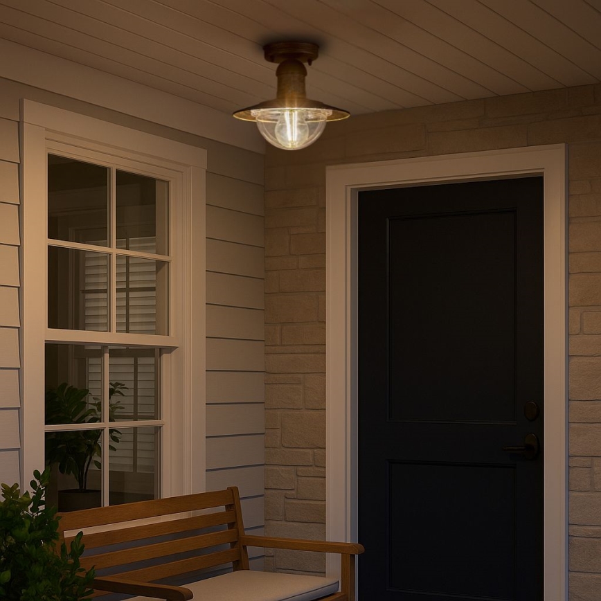 Plafonieră pentru exterior MOLDE 1xE27/60W IP44 bronz/patină - Brilagi