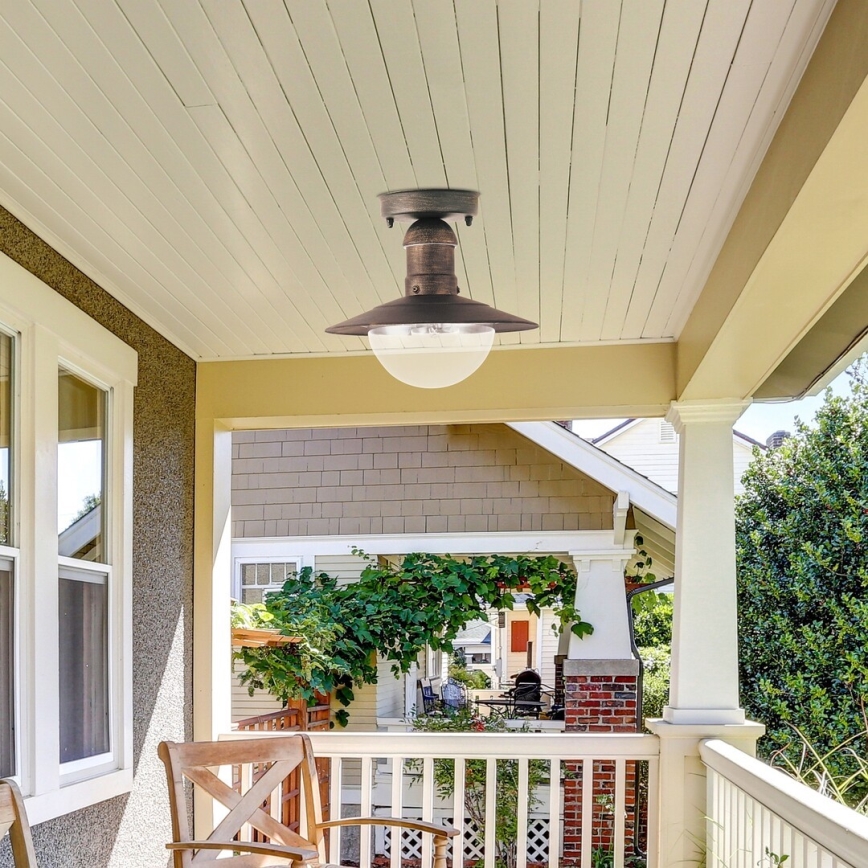 Plafonieră pentru exterior MOLDE 1xE27/60W IP44 bronz/patină - Brilagi