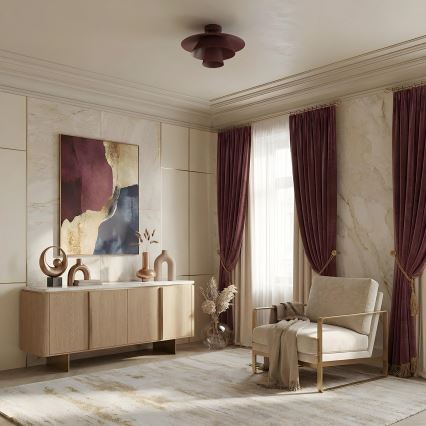 Plafonieră PLATO 1xE27/15W/230V Ø 32 cm burgundiu