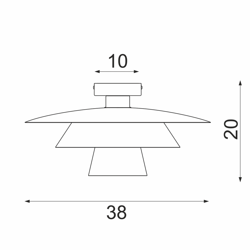 Plafonieră PLATO 1xE27/15W/230V, Ø 32 cm, neagră