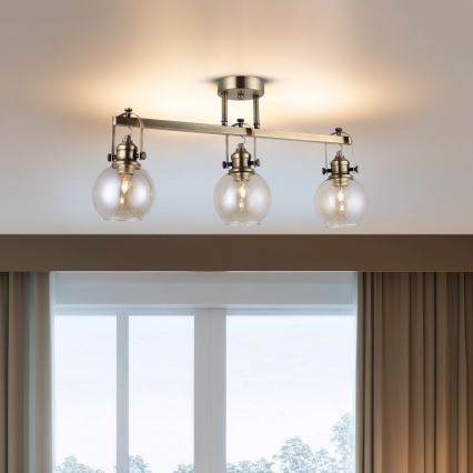 Plafonieră POLINO 3xE27/40W/230V bronz