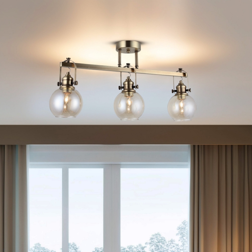 Plafonieră POLINO 3xE27/40W/230V bronz