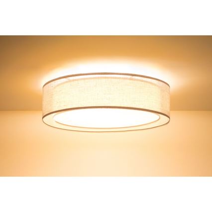 Plafonieră PURO 2xE27/40W/230V Ø 50 cm bej