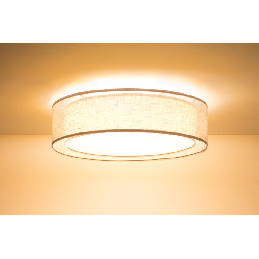 Plafonieră PURO 2xE27/40W/230V Ø 50 cm bej