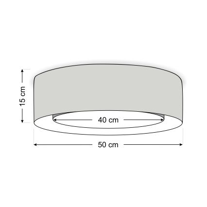 Plafonieră PURO, Ø 50 cm, 2 x E27, 40 W, 230 V, albă