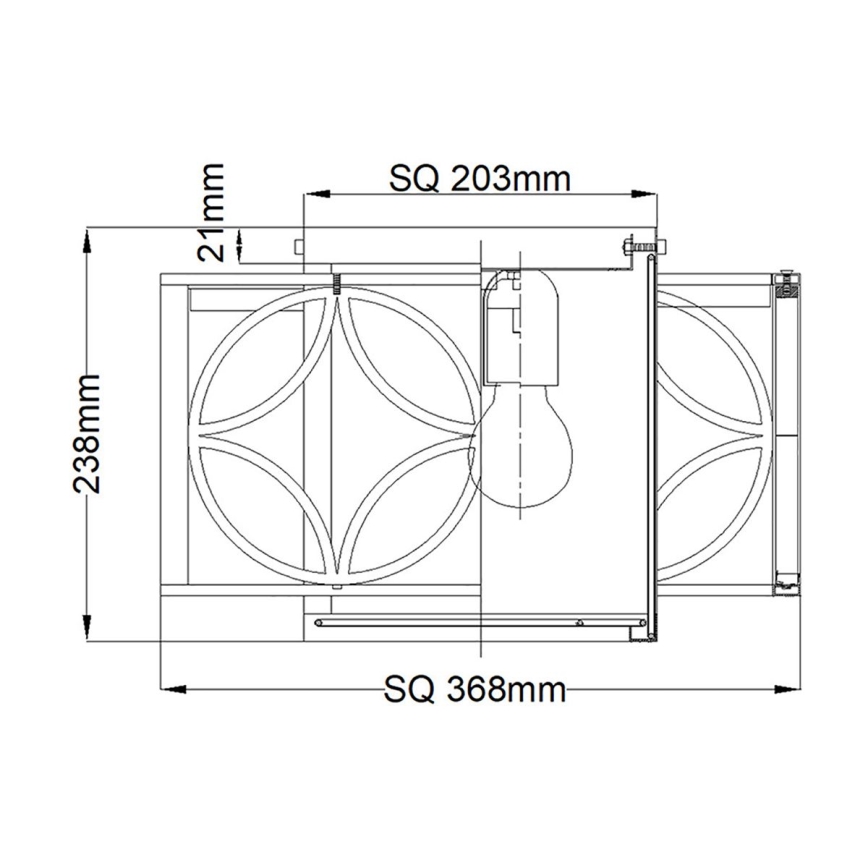 Plafonieră REMY 2xE27/60W/230V Elstead FE-REMY-F