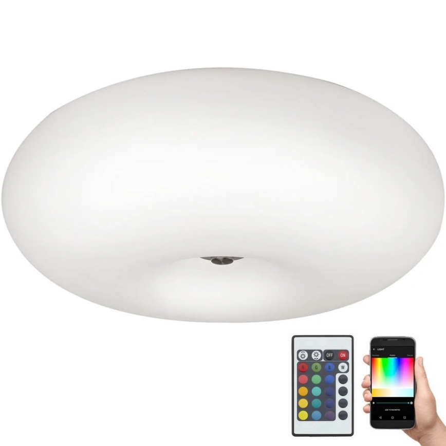 Plafonieră RGBW dimabilă OPTICA-C 2xE27/7,5W/230V Eglo 75353 + telecomandă