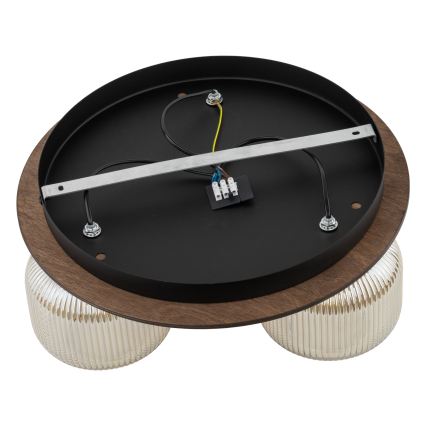 Plafonieră SALVIA 3xE14/10W/230V Ø 40 cm maro/maro fumuriu
