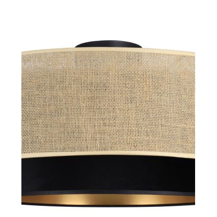 Plafonieră SARTA 1xE27/60W/230V Ø 45 cm negru/jută