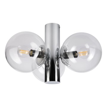 Plafonieră SFERIO, 3x E14, 5W, 230V, crom lucios/sticlă transparentă