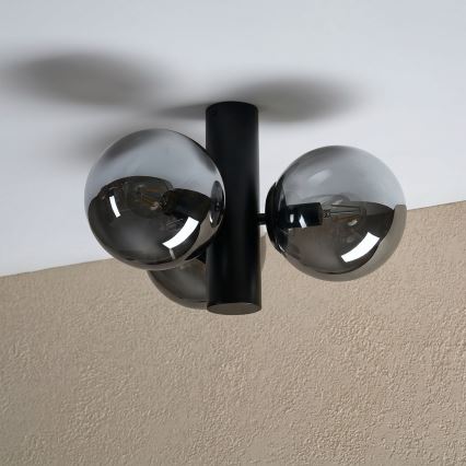 Plafonieră SFERIO 3xE14/5W/230V negru/negru fumuriu