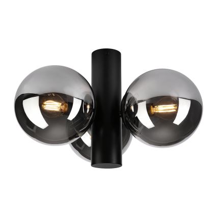 Plafonieră SFERIO 3xE14/5W/230V negru/negru fumuriu