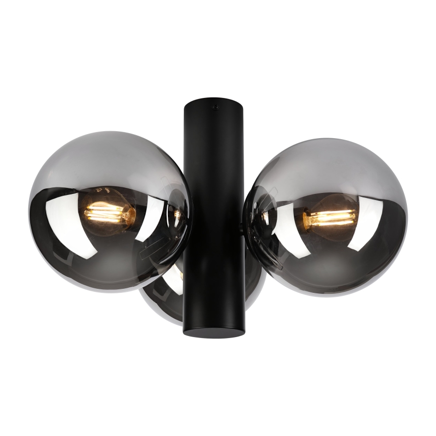 Plafonieră SFERIO 3xE14/5W/230V negru/negru fumuriu