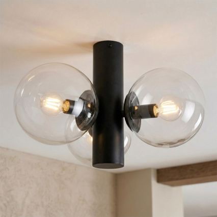 Plafonieră SFERIO 3xE14/5W/230V negru/transparent