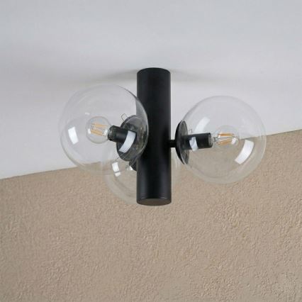 Plafonieră SFERIO 3xE14/5W/230V negru/transparent