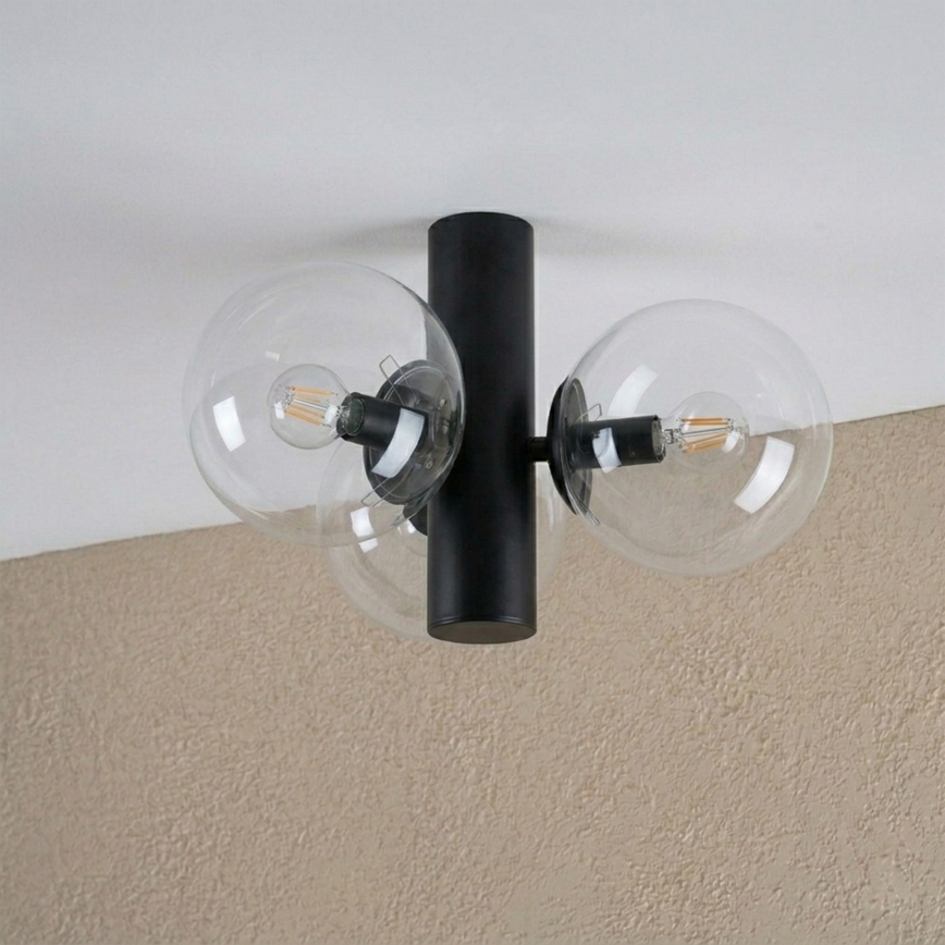 Plafonieră SFERIO 3xE14/5W/230V negru/transparent