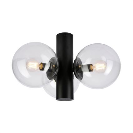 Plafonieră SFERIO 3xE14/5W/230V negru/transparent
