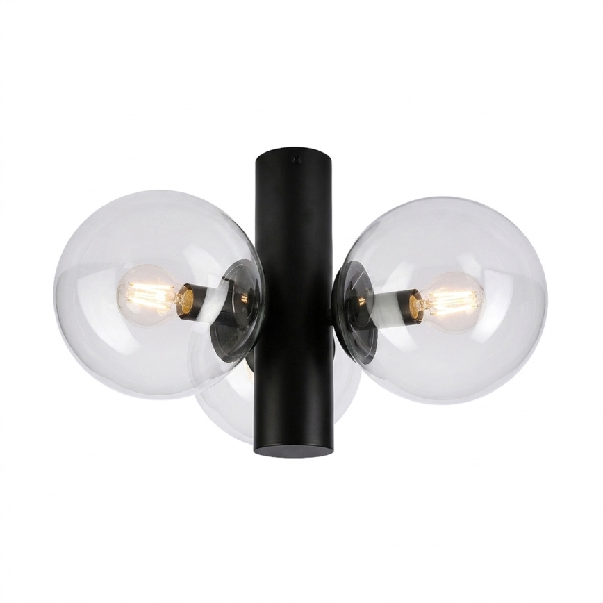 Plafonieră SFERIO 3xE14/5W/230V negru/transparent