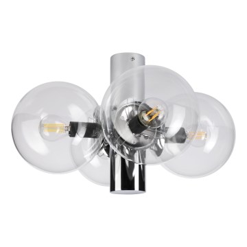 Plafonieră SFERIO 4xE14/5W/230V crom lucios/sticlă transparentă