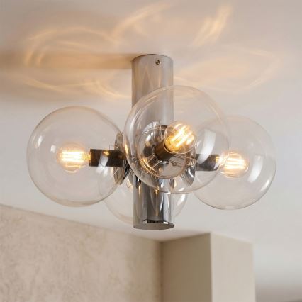 Plafonieră SFERIO 4xE14/5W/230V crom lucios/sticlă transparentă