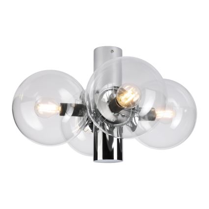 Plafonieră SFERIO 4xE14/5W/230V crom lucios/sticlă transparentă