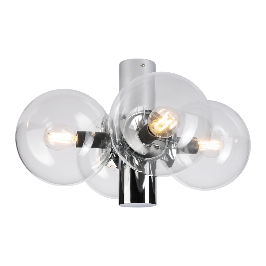 Plafonieră SFERIO 4xE14/5W/230V crom lucios/sticlă transparentă