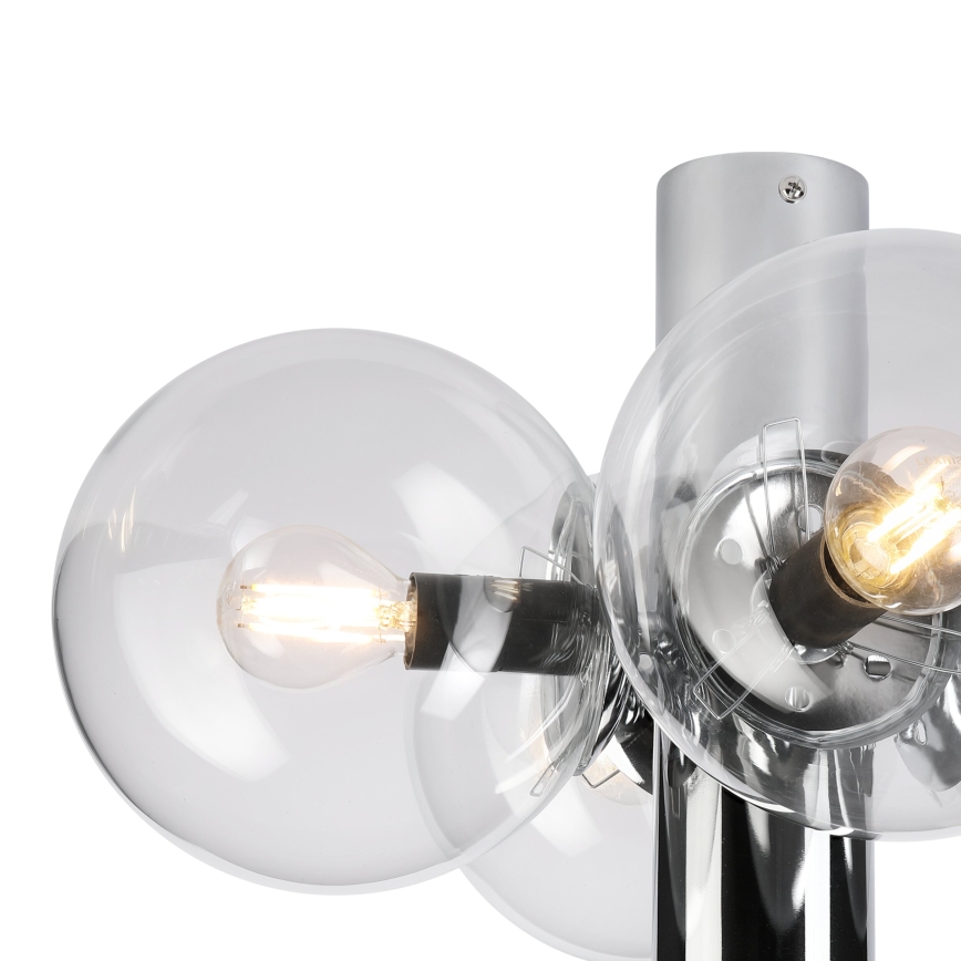 Plafonieră SFERIO 4xE14/5W/230V crom lucios/sticlă transparentă