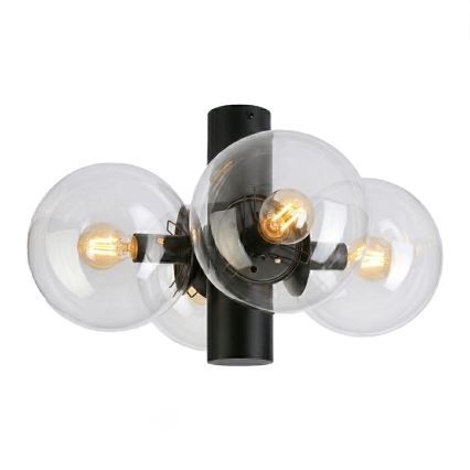 Plafonieră SFERIO 4xE14/5W/230V negru/transparent