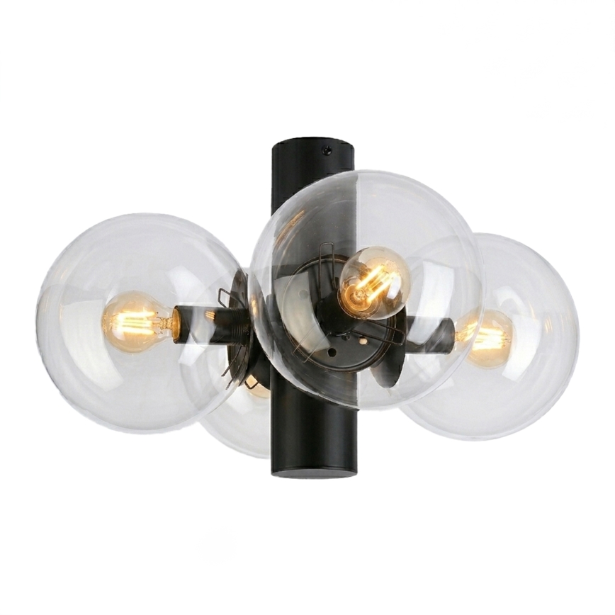 Plafonieră SFERIO 4xE14/5W/230V negru/transparent