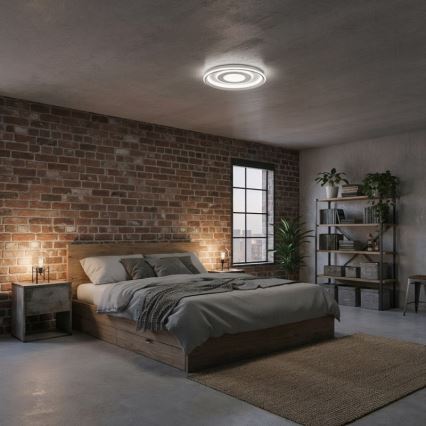 ITALUX - Plafonieră LED dimabilă SIMNI, 55W, 230V, 3000-6500K, diam. 50 cm, albă + telecomandă