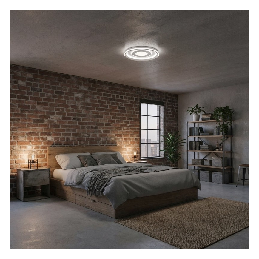 ITALUX - Plafonieră LED dimabilă SIMNI, 55W, 230V, 3000-6500K, diam. 50 cm, albă + telecomandă