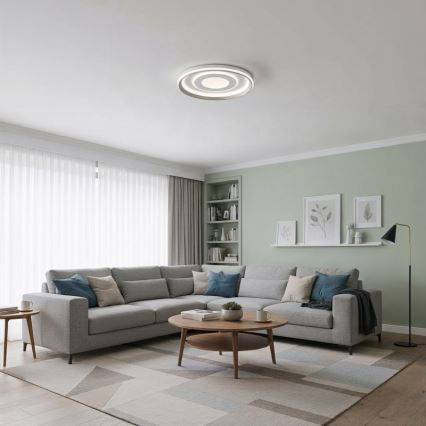 ITALUX - Plafonieră LED dimabilă SIMNI, 55W, 230V, 3000-6500K, diam. 50 cm, albă + telecomandă