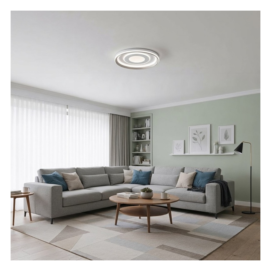 ITALUX - Plafonieră LED dimabilă SIMNI, 55W, 230V, 3000-6500K, diam. 50 cm, albă + telecomandă