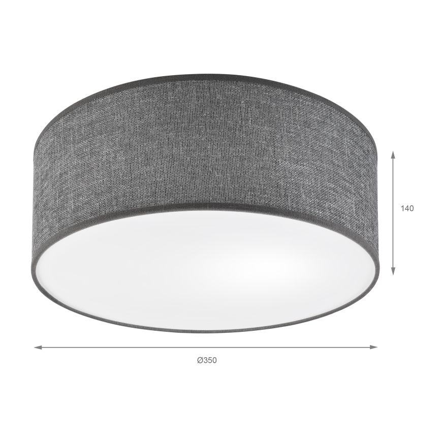 Plafonieră SIRJA 1xE27/15W/230V, Ø 35 cm, gri