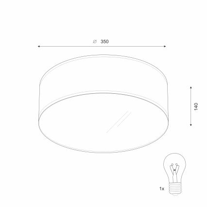 Lustr de tavan SIRJA 1xE27/60W/230V diametru 35 cm crem