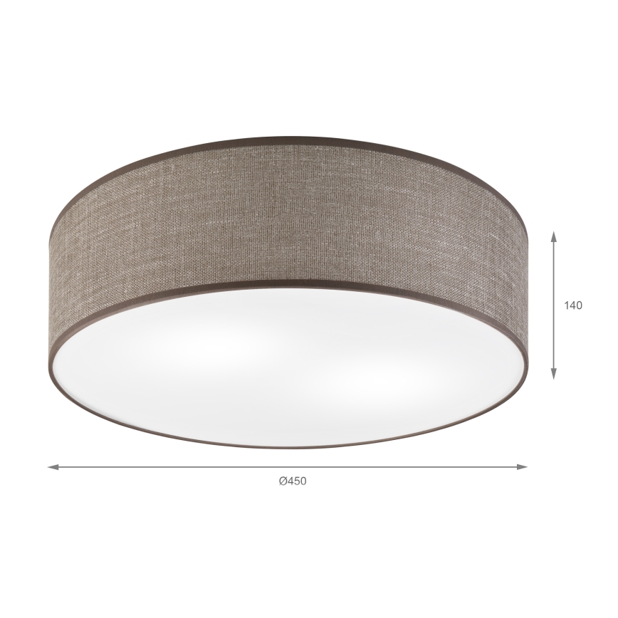 Plafonieră SIRJA 2xE27/15W/230V, Ø 45 cm, maro