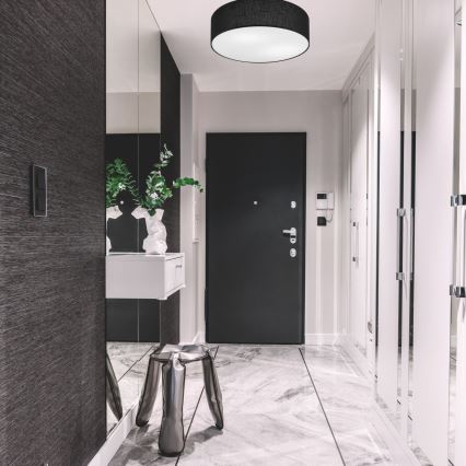 Plafonieră SIRJA 2xE27/15W/230V Ø 45 cm negru